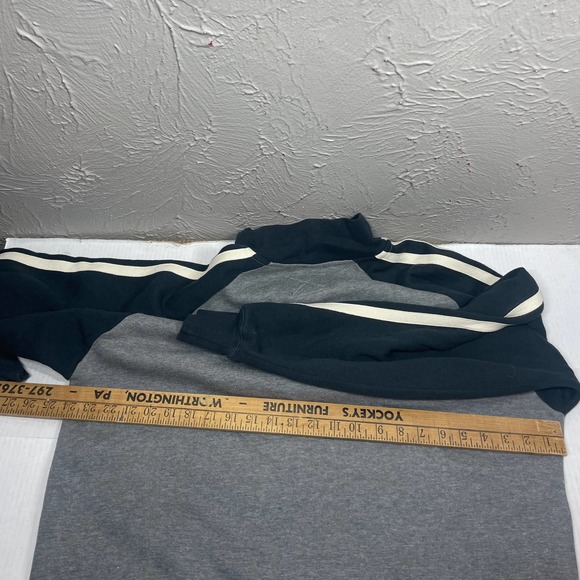 J America Gray Black Full Fleece Lined Pittsburgh Penguins Sweatshirt Mens Large - Picture 5 of 5